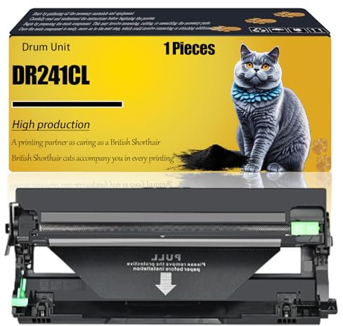 DR241CL Drum Unit Compatible for Brother High Yield Replacement for DCP-9015CDW DCP-9020CDW HL-3140CW HL-3150CDW Printers, Black Printable 15000 Pages (Black)