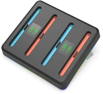 Support de Chargeur Magnétique pour Manette de Jeu Plate 4 en 1 pour Switch 2 pour Joy-Con Chargeur pour 4 Joy-Cons avec Station de Recharge RGB Lights Dock