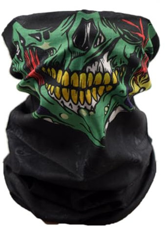 Uqezagpa Multiuse Neck Gaiter for Cycling Halloween Skull Print Face Neck Warmer for Outdoor Activity and Daily