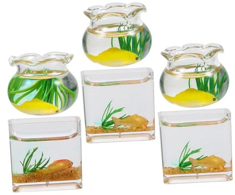 WHAMVOX 6 Stück Maßstab Realistische Mini Aquarium Deko für Puppenhaus Gartenszene Tischdekoration Zufällige Farben Zufällige Farbe