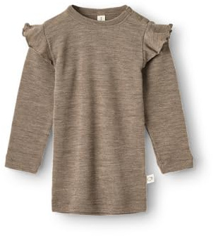 Dilling Baby Mädchen Langarmshirt Bio-Merinowolle Rüschen Unterwäsche Baselayer temperaturregulierend