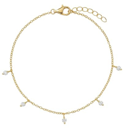 Amor - Damen Armband 925 Silber - Vergoldet/Golden - mit Zirkonia Stein - AMR-B0013