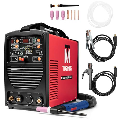 SALDATRICE INVERTER TIG AC/DC DIGITALE E MMA – TM200DIGITALALU – 200 AMP, SALDATURA DI TUTTI I METALLI (ANCHE ALLUMINIO), TECNOLOGIA MICRO INVERTER DI NUOVA GENERAZIONE (IGBT), PANNELLO DIGITALE