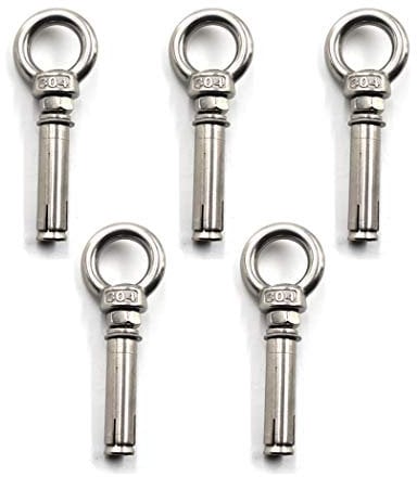 Vite di espansione ad anello in acciaio inox 304, con occhiello di espansione, 5 pezzi