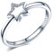 Yumilok 925 Sterling Silber Zirkonia Stern Offener Ring Jahrestag Verlobungsring für Damen Mädchen, Größe 49-57 Verstellbar