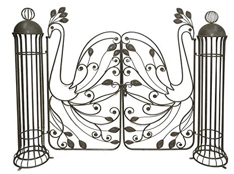 Gravidus dekorative Metallpforte im Edelrost-Look mit Stahlkonstruktion 153x122cm für Gärten und Eingangsbereiche