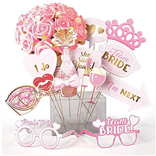 OleOletOy JGA Accessoires Frauen Foto Requisiten Team Bride Photo Booth Junggesellinnenabschied - Originelles Design für Eur Bachelorette Party am Polterabend
