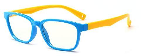 FOURCHEN Anti Blue Light Glasses for Kids Computer Glasses,UV Protection Anti Glare Eyeglasses Computer Glasses Video Gaming Glasses for Children (Blue-yellow)