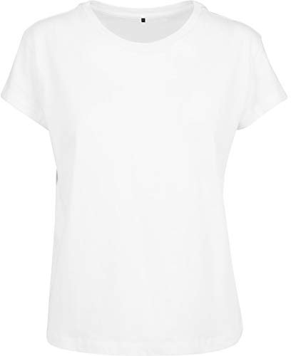Build Your Brand Damen Box Tee – Locker geschnittenes T-Shirt im kastigen Schnitt, aus Single Jersey, perfekt für Streetstyle & Veredelung, White, XS