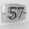Personalised House Sign Plaque Modern Glass Effect Door Number Acrylic & Aluminium Wall Sign Door Plate Street Road Plate Plaque Hand Finished in UK (Arc Number)