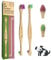 Pet Bamboo Toothbrush for Dogs Cats & Small Pets, Pack of 2 Double Head, Soft Teeth Cleaning Products, Organic Dental Care, Remove Plaque Off, Dog Breath Freshener, Eco Friendly Bamboo Dog Toothbrush