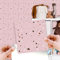 WALPLUS 15cm(6)@72pcs Rose Pink Metallic Silver Terrazzo Wall Tile Sticker Tile Paint Stick on Tiles Peel and Stick Self Adhesive Wall Tiles Stickers for Kitchen Bathroom Tile Transfer Backsplash