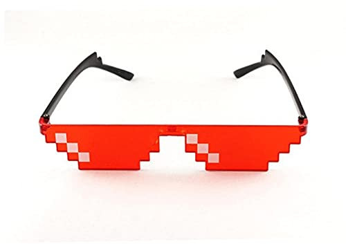 WQZYY&ASDCD Sonnenbrille Herren Damen Color Thug Life Brillen Beschäftigen Sich Damit Spielzeug Pixel Frauen Shades Männer Schwarz Mosaik Sonnenbrillen Brillen Für Party-Rd1
