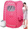 EEUK Sauna a Vapore Portatile da Casa, 2L Cabina Home Sauna, Tenda per Sauna a Vapore con Telecomando Wireless, 95 Minuto Controllo a Timer, Rosso