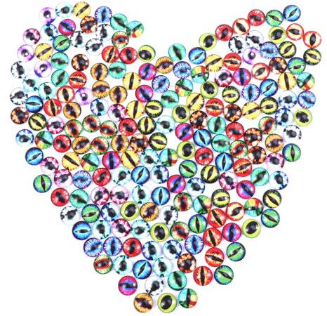 FOMIYES Lot de 100 cabochons en verre avec yeux de dragon - 12 mm