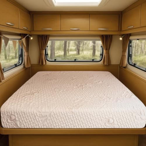 Foamma Etagenmatratze für LKW, Camper, Wohnmobil, Reise, Visco-Gel-Memory-Schaum, Bezug aus Bio-Baumwolle, bequem, Reiseanhänger, CertiPUR-US-Zertifiziert, 10,2 x 61 x 182,9 cm