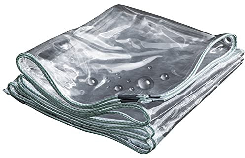 Plane Transparent Mit ösen,Terrassen Windschutz Transparente Regenplane, Vordächer,Faltbar Gelten Pavillon, balkon Windschutz AußEnbereich vorhang Garten400g / M² (2.5 * 5m)