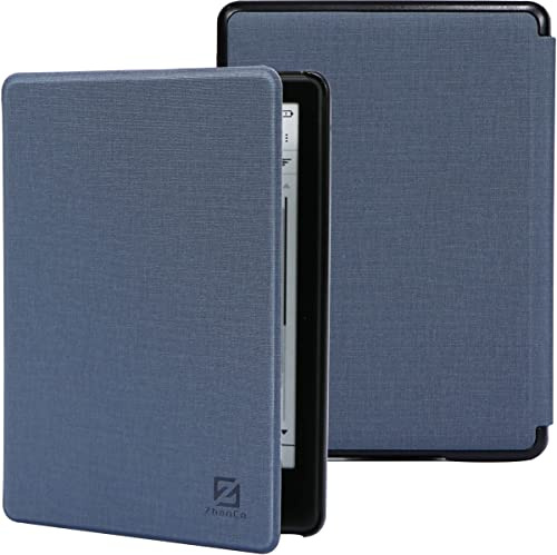 ZhaoCo Étui pour Kindle Paperwhite 6,8 Pouces 11eme génération 2021 et Kindle Paperwhite Signature Edition E-Reader, Coque de Protection Mince et Léger Housse en Cuir PU - Bleu