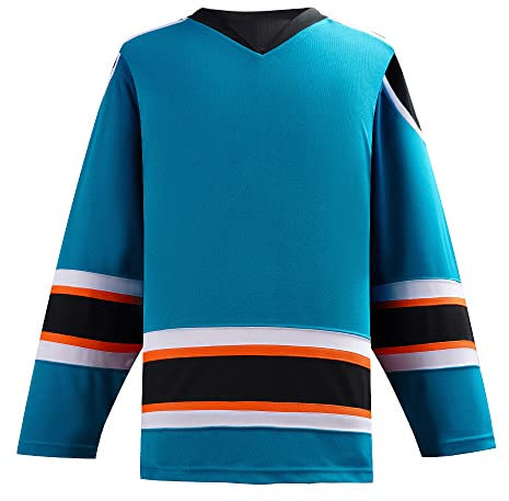 EALER H900 Series Ice Hockey League Team Color Blank Practice Jersey, E103#teal, L