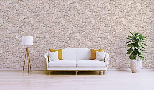 TADESSI Eliano M1-No.3637 Papier peint en papier, beige, marron, aspect pierre