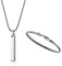YADOCA Kette Herren Bar Anhänger Edelstahl Halskette und Armbänder für Männer Frauen 3mm Schlangenkette Halskette und Schlangenkette Armband Set Länge 55cm Silber/Schwarz