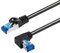 Sat-Fox 1m Cat6A / S/FTP (PIMF) Patchkabel, nach links gewinkelt Netzwerkkabel für Router, PC oder Smart-TV