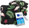 Pillows24 – 4X Sitzkissen Outdoor 40x40 – Extra Dicke 8cm – Wasser- & UV-beständig + Bändern | Bequeme Stuhlkissen, Stuhlauflage Sitzpolster, Sitzauflage Gartenstuhl | Sitzkissen Stuhl (Flamingos)