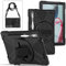Cover Lenovo Tab P11 Pro 2a Gen 11.2 2022 TB-132FU TB-138FC, Resistente Antiurto PC Duro 360 Gradi Cavalletto Rotante e Tracolla, Silicone Protezione Custodia per Famiglia/Bambino (Nero)
