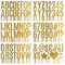 YSTrillion Kit de Letras Adhesivas,12 Hojas Pegatina Letras Grandes,Kit de Letras Números Adhesivos para Scrapbooking,Etiquetado,Decoración(Oro)