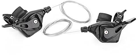 Dioche Bicycle Shifter, Bike Gear Shifter 8 Speed with Derailleur, 1 Pair Triple Speed Bicycle Gear Shift Derailleur Left/Right Shifter (3x8Speed)