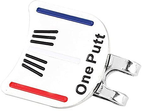 Magnetischer Golfball-Markierer, Golfball-Marker Mit Hut-Clips, Magnetische One-Putt-Golfball-Marker, Starker Magnet, Golf Cap Clip, Golfballmarker Einfach an Hutkappen, Gürteltaschen (Silber)