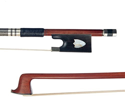 Geigenbogen 4/4 Violin/Geigenbuge Kraftvoller Brazilwood Bogen Rundstab Natürlicher Roshaar Ebony Frosch