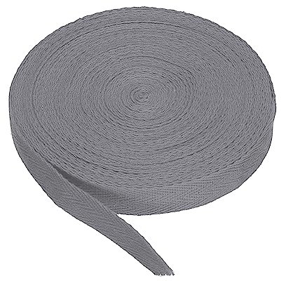 PATIKIL Baumwollband Baumwolle Gurtband 15mm x 9m, Schrägband Baumwoll Nahtband Köperband Saumband Einfassband Stoffband Webband zum Nähen für DIY Basteln Stricken Verpackungen, Dunkelgrau