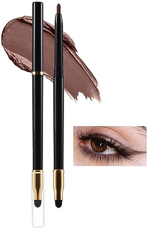 Boobeen Eye Liner Gel Pencil, Wasserfester Hochpigmentierter Eyeliner Eyeshadow mit Eingebautem Smudger, Cremig Glatter Eyeliner Stift Augen Makeup für kühne Augen Looks, Langlebig