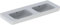 Geberit Renova Plan, Doppelwaschtisch, 130x48 cm, ohne Hahnloch, mit Überlauf, 501712, 501.712.00.8, Farbe: Weiß