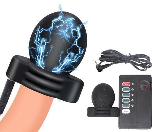 Jpscor Leitfähiges Silikon Elektro Shock Penisring Hodenring Set Elektrische Stimulator Cockringe Eichel Set Dick Penis Ring Hodensack Ringe Bondage E-Stim SM Erotik Sex Spielzeug für Männer Paar