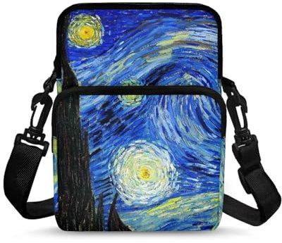 Belidome Damen-Umhängetasche, Umhängetasche, Handytasche, Van Gogh Sternennacht