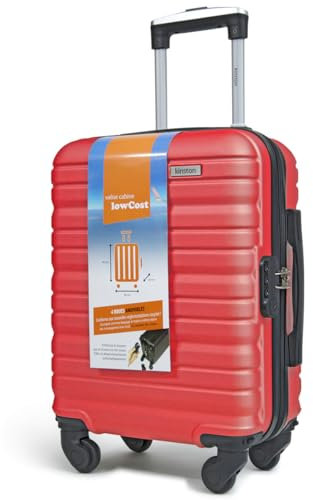 KINSTON Valise Cabine pour EasyJet 4 Roues Détachables Taille LowCost - Bagage à Main Léger et Durable, Roues Pivotantes Amovibles Démontable - Rouge