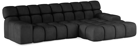 DomoHome - Campile Big Ecksofa mit Schlaffunktion 288 cm Breit Sofa, modern Couch, Eckcouch, Wohnzimmer Möbel, Elektrisch ausfahrbarer Sitz, Sofa L Form (Rechts, Eden 21)