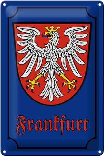 Schild Blech 20x30cm - Made in Germany - Wappen Frankfurt Stadtwappen Stadt Metall Deko Blechschild