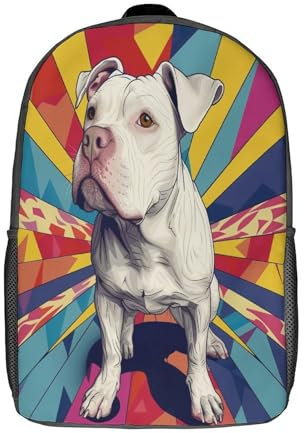 CTNEBUIIO Pit Bull Schulrucksack Mädchen Teenager Schultasche Großen Rucksack Schule Trekking Rucksack Rucksack Wasserdicht Für Schule Reise Schulranzen 17inch