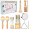 Musikinstrumente Für Kinder, Holzspielzeug Percussion Set, Trommel Xylophon Montessori Kinderspielzeug, Geburtstag Weihnachts Geschenk, 8 PCS