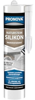 Naturstein Silikon (Pentanonoxim) für Granit Marmor und Naturstein UV-, alterungs- und Witterungsbeständig Schimmelresistent 300ml (1, Weiß)