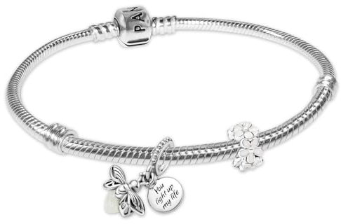 PANDORA Damenarmband Silber Geschenk-Set Glühwürmchen und Gänseblümchen 68633-18 18 cm