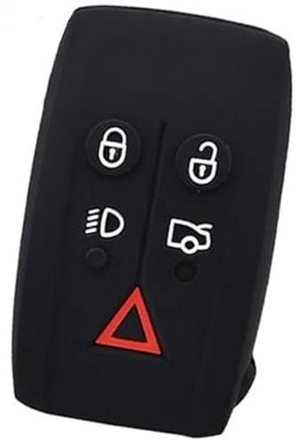 MUEOSI 5 Button Car Key Fob, for Jaguar, XK XF XJ8 XK8 XRR 2007-2013 Silicone Car Remote Key Fob Shell Cover Case Skin Holder Protector car key shell