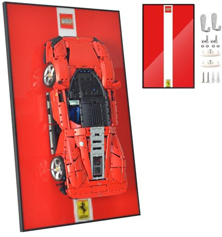 BoHeart Ausstellungswand für Lego Technic SP3 Ferrari 42143, Wandbild, Modernes Wandpanel für Heimbüro, Lego Display Wand