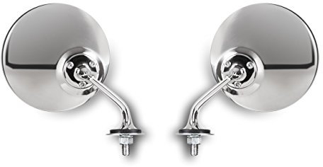 Hansen Styling Parts Außenspiegelset Lucas Style - Metall verchromt/Poliertem Edelstahl - 2 Stück