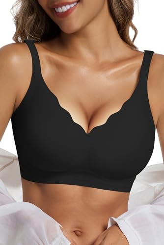 Vtelor Jelly Bras for Women Non Wired Seamless Wireless Push Up Padded Bra | For Gel-Like Softness — Wireless Comfort Support Bralettes with Removable Pads & Extender for Sleep, Lounge & Tshirt Days