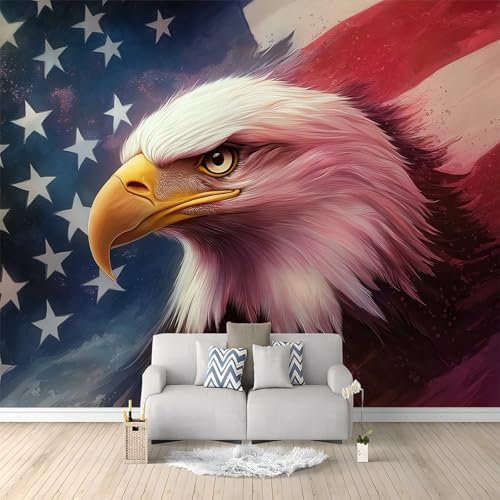 WHUOEUCO Papier Peint Panoramique Pygargue À Tête Blanche 500x280 cm Murale Intissé Moderne, Papier Peint Personnalisé 3D, Décoration Murale pour Salon Chambre Salle à Manger