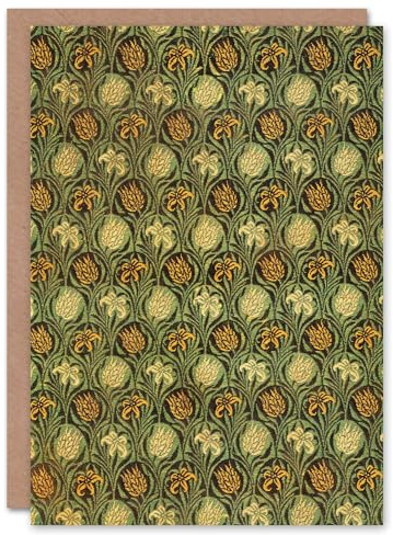 Artery8 William Morris Art Card Tulip and Lily Floral Pattern